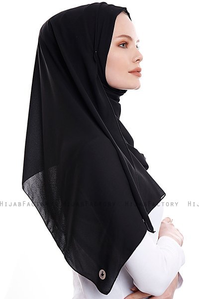 Yara - Zwart Praktisch One Piece Crepe Hijab