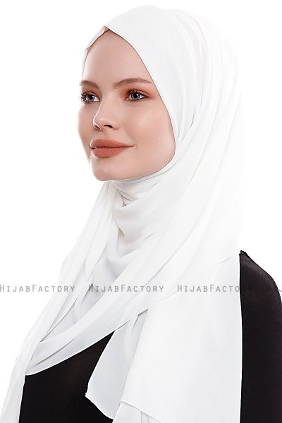 Yara - Wit Praktisch One Piece Crepe Hijab