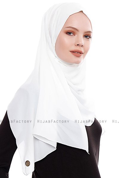 Yara - Wit Praktisch One Piece Crepe Hijab