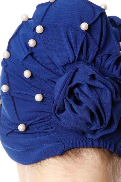 Yaren - Blauw Crepe Chiffon Turban - Sehr-i Sal