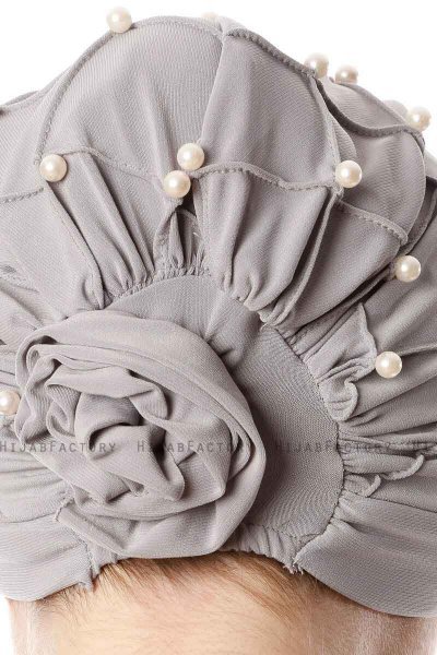 Yaren - Grijs Crepe Chiffon Turban - Sehr-i Sal