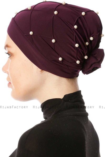 Yaren - Purper Crepe Chiffon Turban - Sehr-i Sal