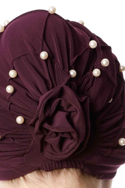 Yaren - Purper Crepe Chiffon Turban - Sehr-i Sal