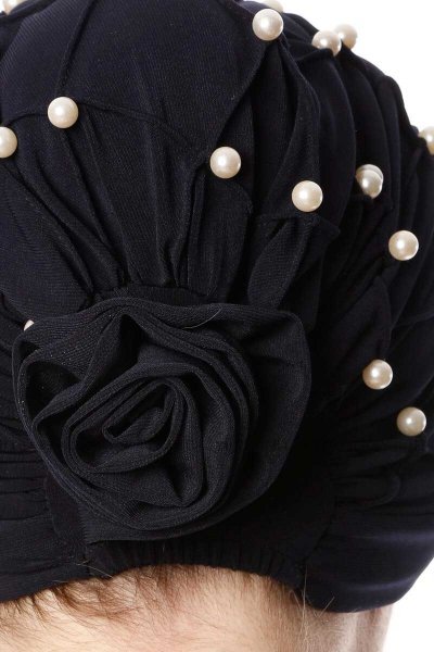 Yaren - Marineblauw Crepe Chiffon Turban - Sehr-i Sal