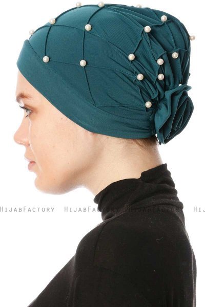 Yaren - Donkergroen Crepe Chiffon Turban - Sehr-i Sal