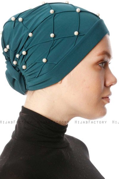 Yaren - Donkergroen Crepe Chiffon Turban - Sehr-i Sal
