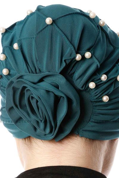 Yaren - Donkergroen Crepe Chiffon Turban - Sehr-i Sal