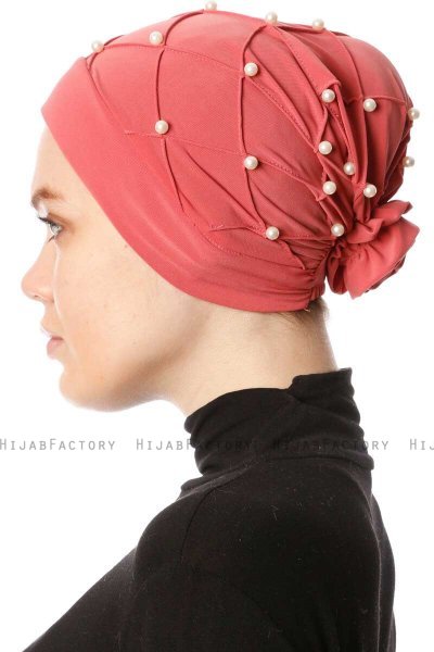 Yaren - Donker Roze Crepe Chiffon Turban - Sehr-i Sal