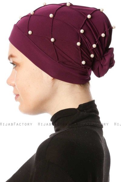 Yaren - Pruim Crepe Chiffon Turban - Sehr-i Sal