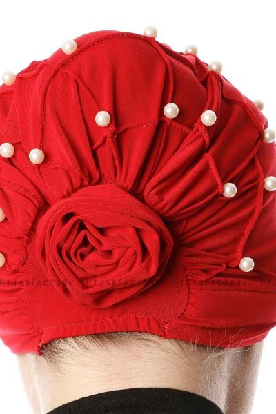 Yaren - Rood Crepe Chiffon Turban - Sehr-i Sal