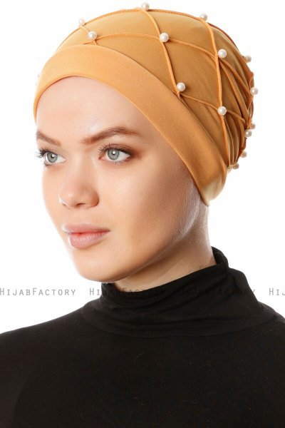 Yaren - Mosterd Crepe Chiffon Turban - Sehr-i Sal