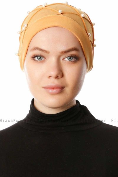 Yaren - Mosterd Crepe Chiffon Turban - Sehr-i Sal