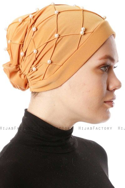 Yaren - Mosterd Crepe Chiffon Turban - Sehr-i Sal