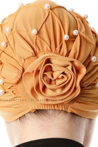 Yaren - Mosterd Crepe Chiffon Turban - Sehr-i Sal