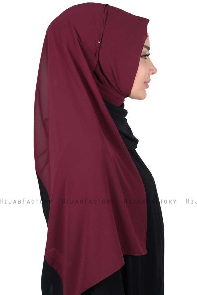 Ylva - Pruim & Zwart Praktisch Chiffon Hijab