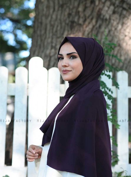 Zahra - Aubergine Crêpe Hijab - Mirach