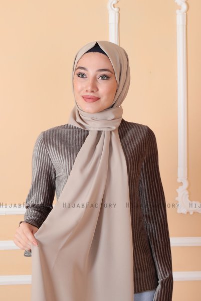 Zahra - Taupe Crêpe Hijab - Mirach