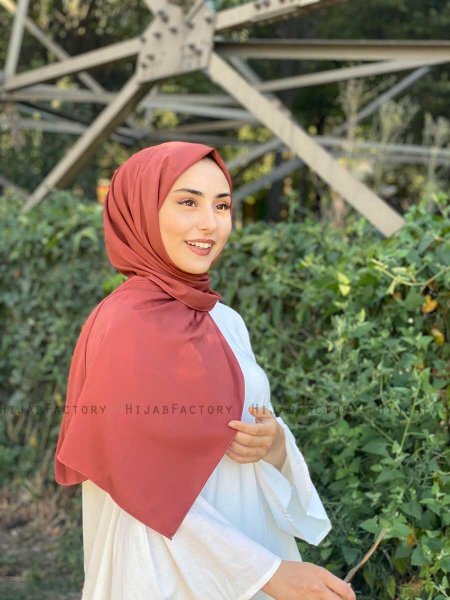 Zahra - Baksteenrood Crêpe Hijab - Mirach