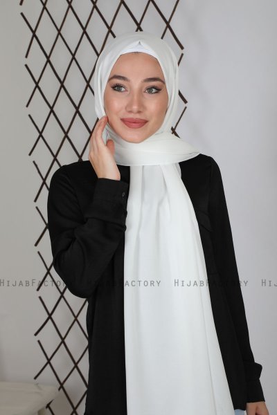 Zahra - Wit Crêpe Hijab - Mirach
