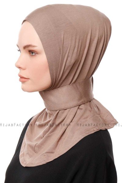 Zeliha - Donker Taupe Praktisch Viscose Hijab