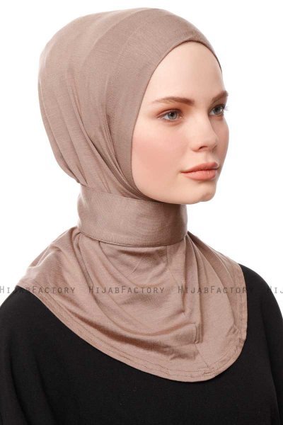 Zeliha - Donker Taupe Praktisch Viscose Hijab