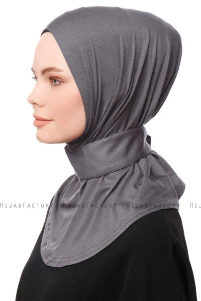 Zeliha - Donker Grijs Praktisch Viscose Hijab