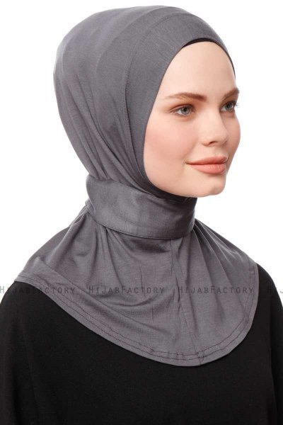 Zeliha - Donker Grijs Praktisch Viscose Hijab