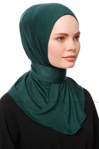 Zeliha - Donkergroen Praktisch Viscose Hijab