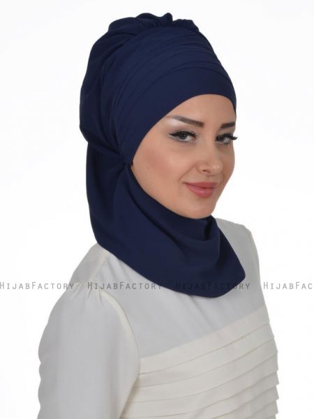 Zoe Marinblå Chiffon Turban Ayse Turban 322806b