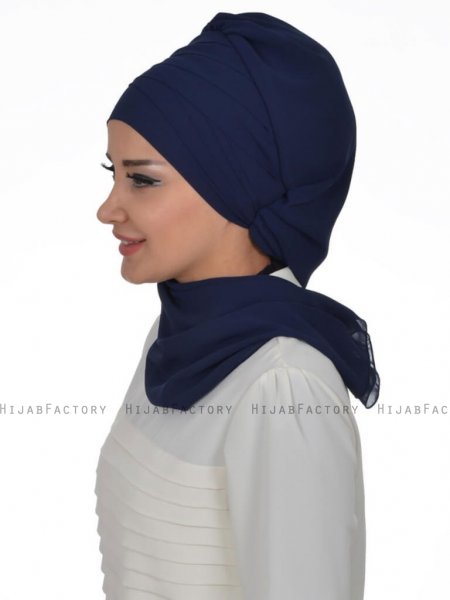 Zoe Marinblå Chiffon Turban Ayse Turban 322806c